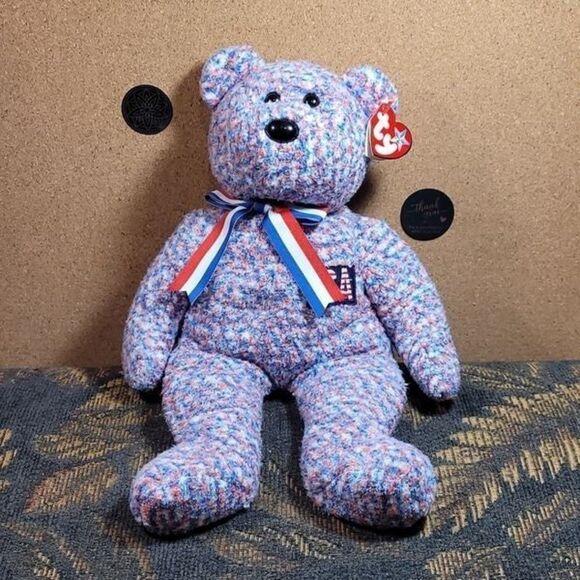Large TY 2002 USA Bear Beanie Baby Buddies Collection - Picture 1 of 8